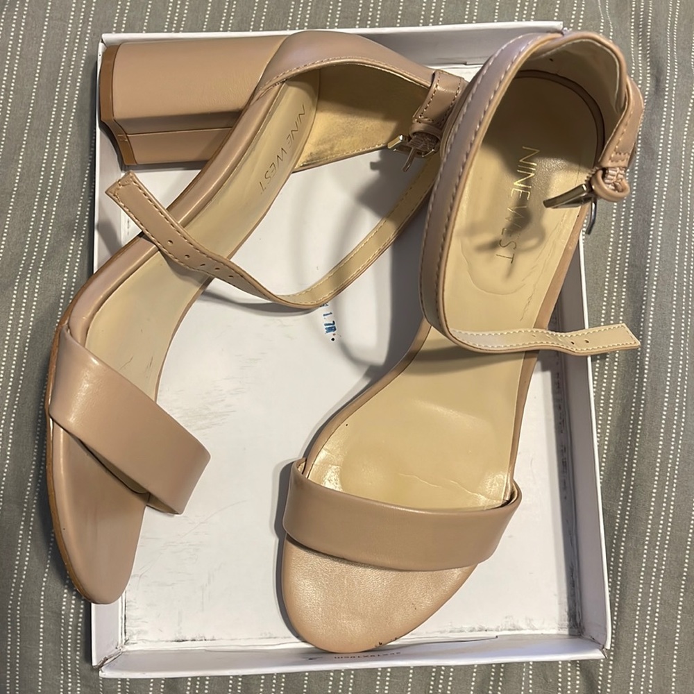 Nine West Nude 3inch Block Heel Sandal